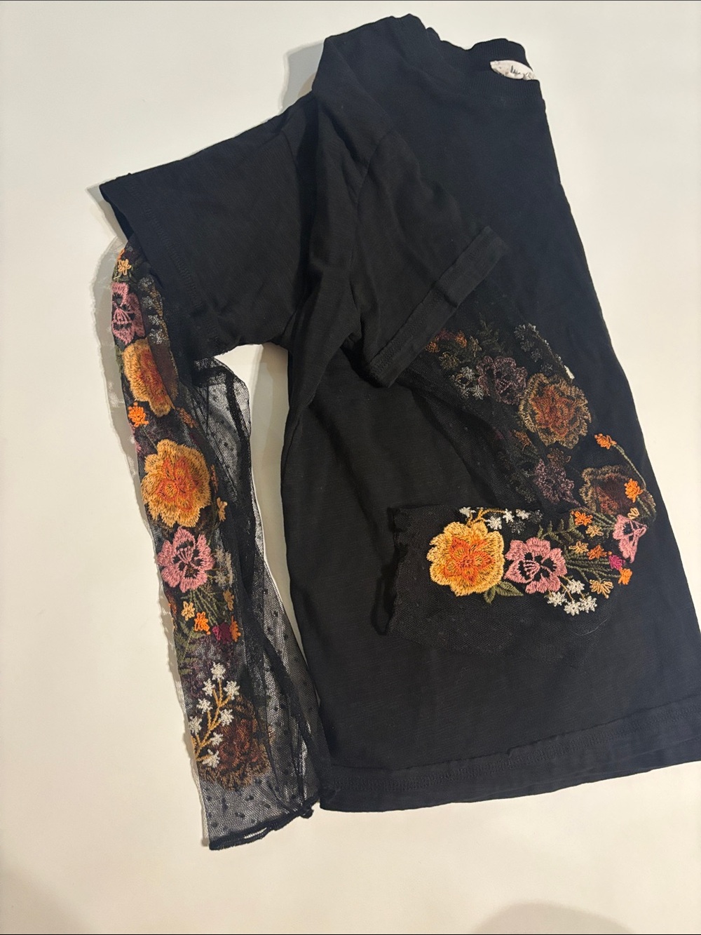 Black Floral Embroidered Women’s shirt